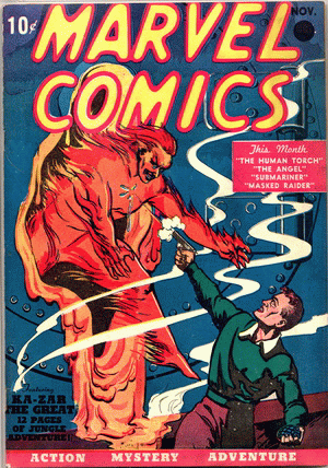 1939 - Marvel Comics #1 - Click
for Bigger Image in a New Page