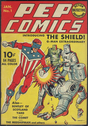 1940 - Pep Comics #1 - Click
for Bigger Image in a New Page